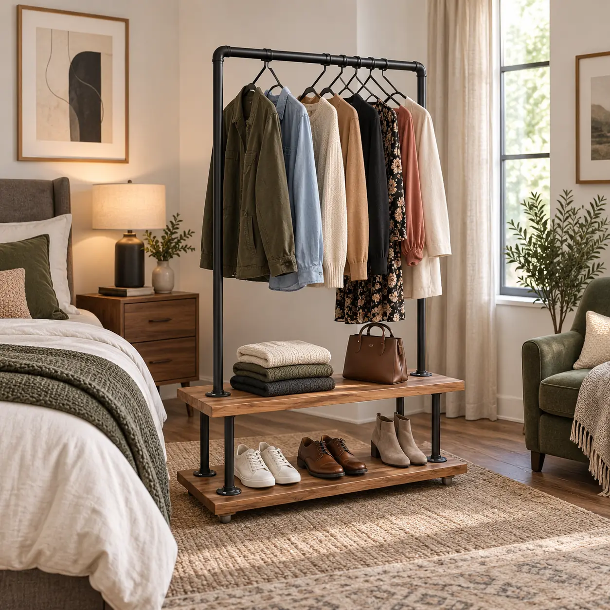 Burro de ropa Atlanta en dormitorio