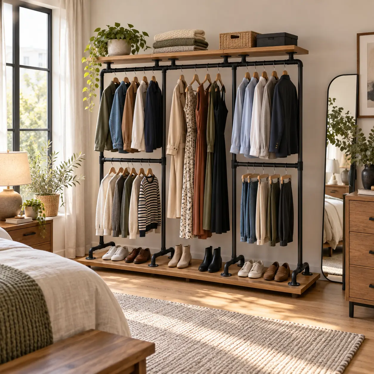 Burro de ropa York en dormitorio